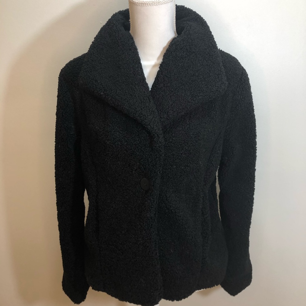Sanctuary NWT Black Teddy One Button Jkt